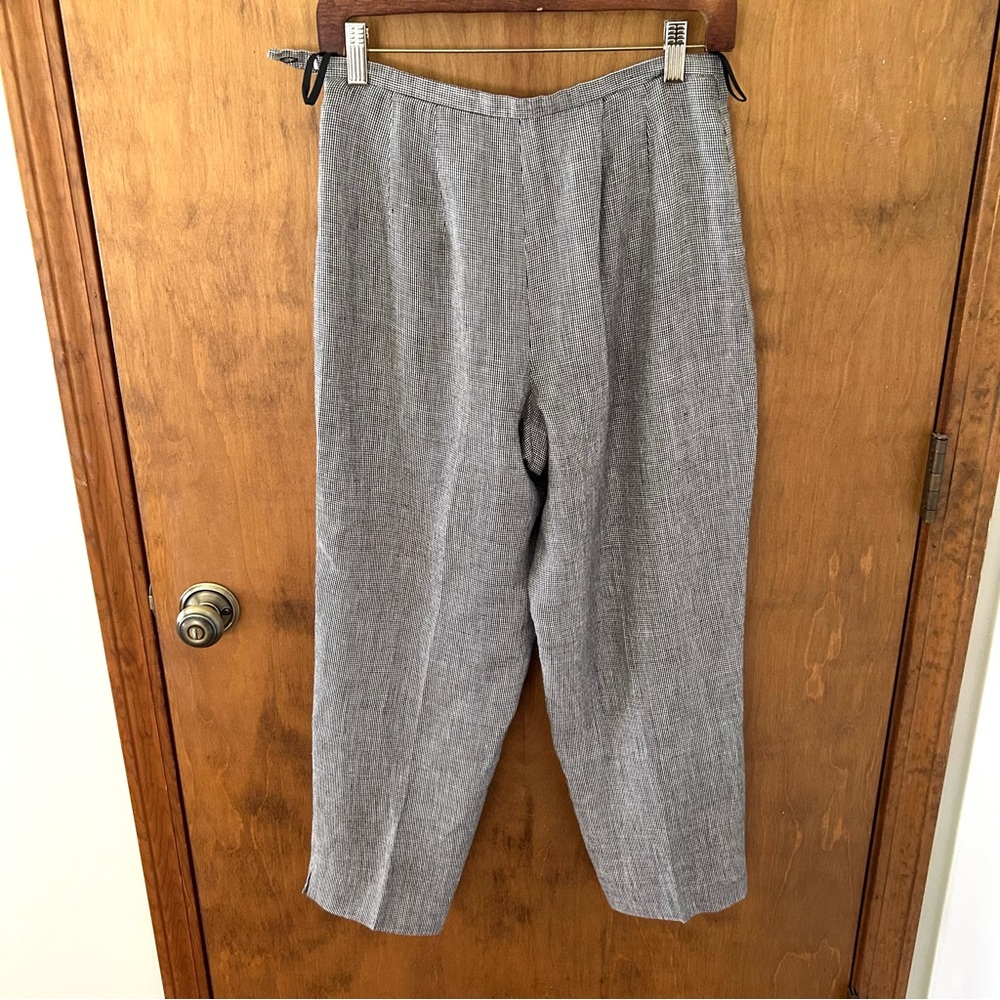 Talbots Petites Irish Linen Houndstooth Dress Pants. Size 8. - Picture 3 of 12